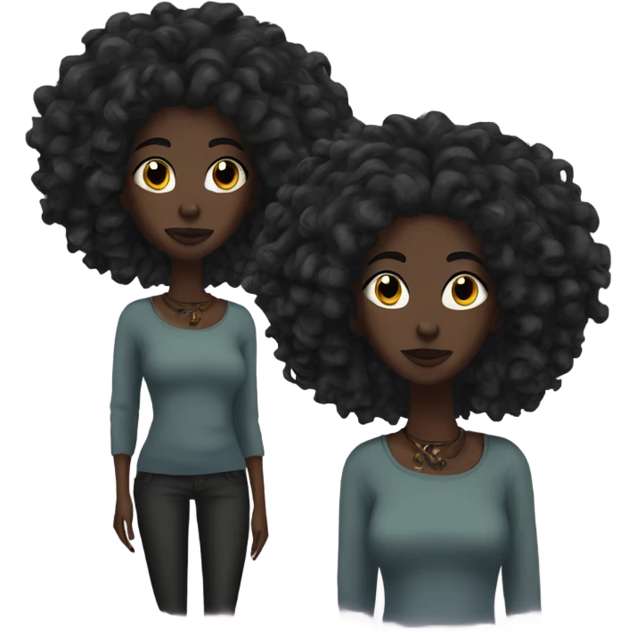 Neo soul Darkskin beauty dread head woman standing emoji