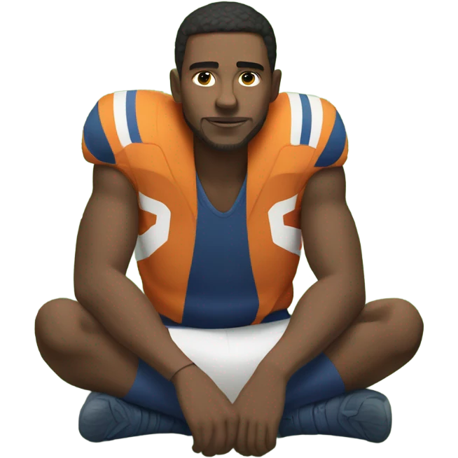 Guy laying down on a football field  emoji