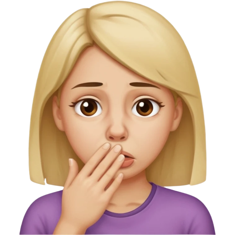 create a girl who is holding her nose because she is smelling something bad emoji