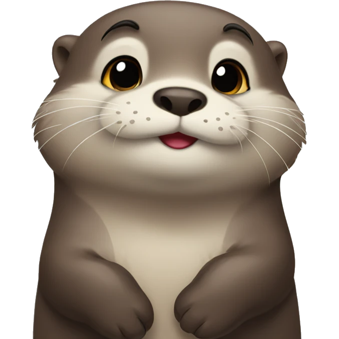 Cute otter shy and blushing emoji