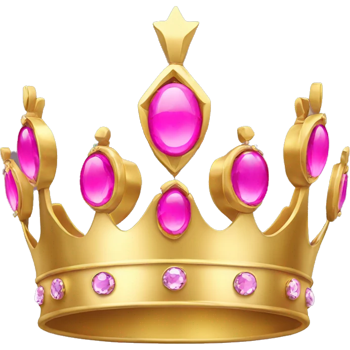 A simple gold crown with pink jewels emoji