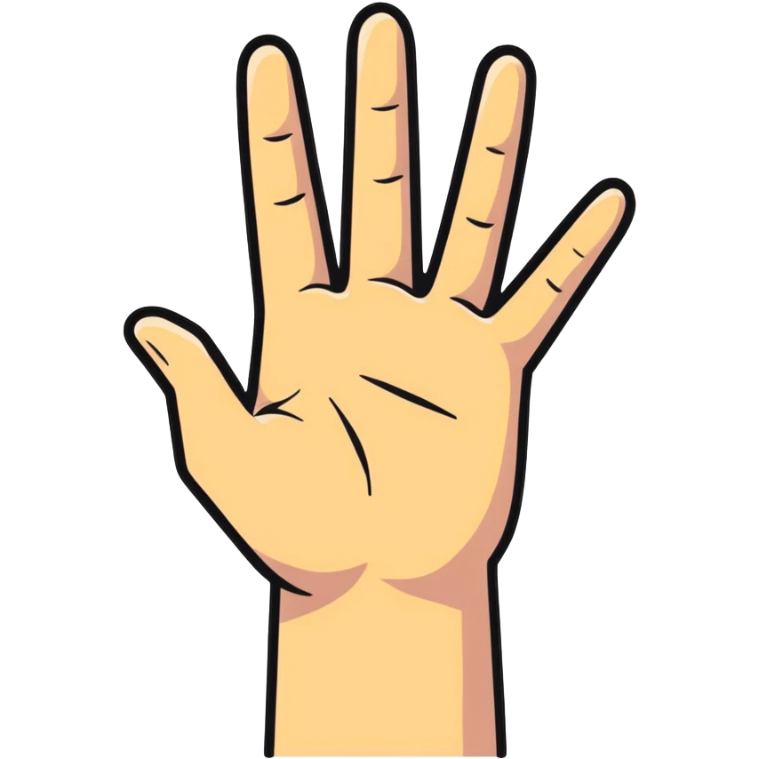human hand, cartoonish, expressive, simple background emoji