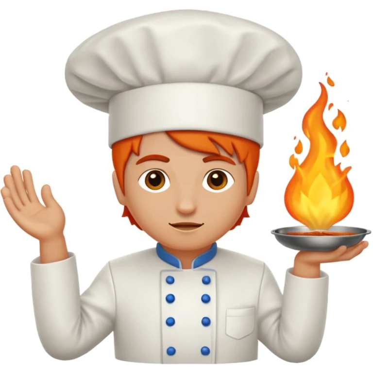 goute enflammée en chef de cuisine emoji