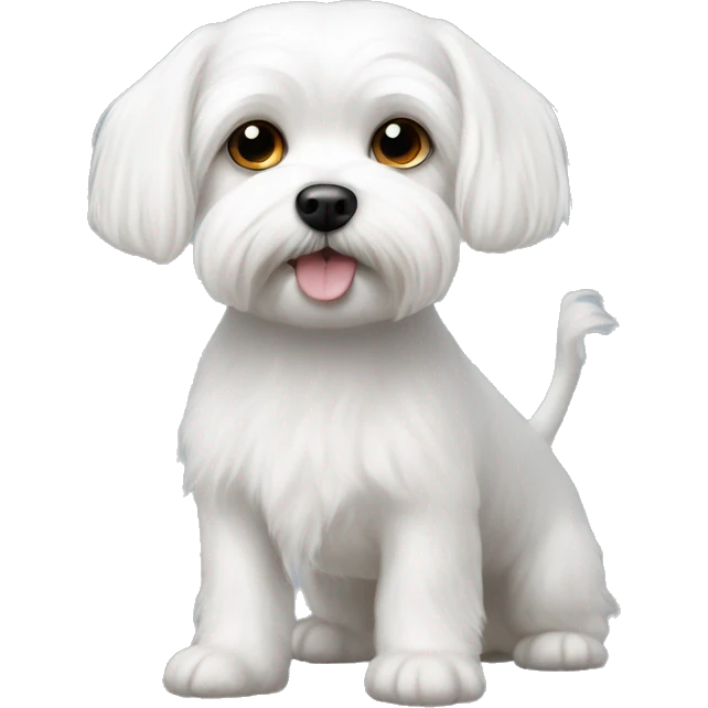 Small white male Maltese dog  emoji