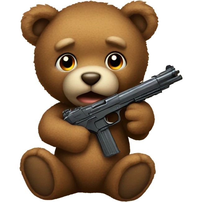 Teddy bear with gun emoji