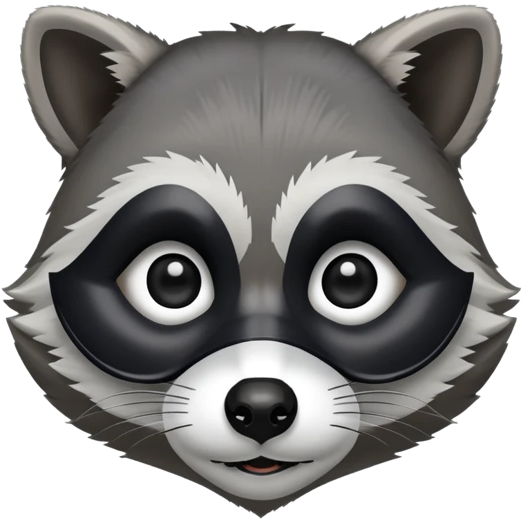 Raccoon head looking front emoji