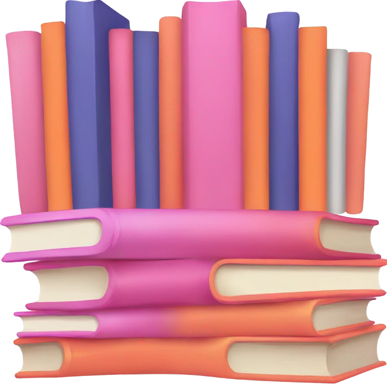 pink and orange stack of books emoji