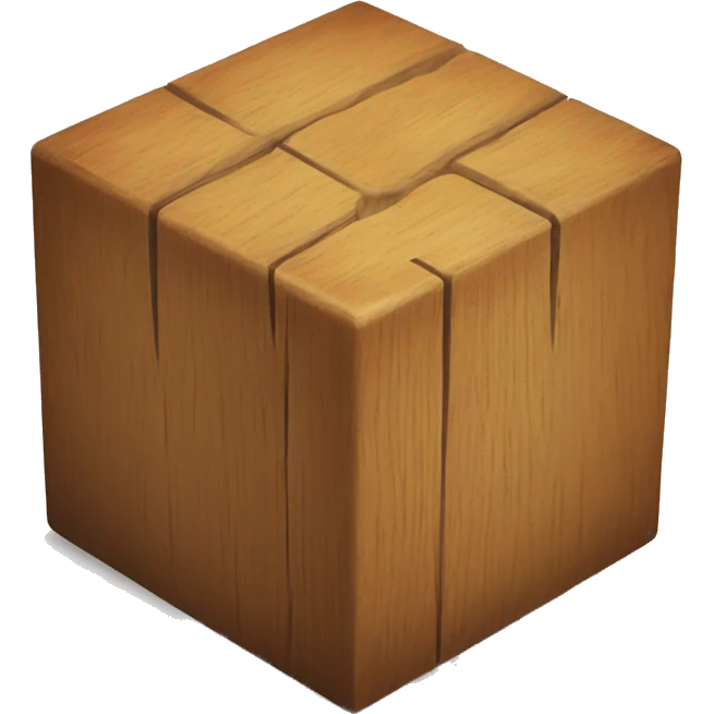 Wooden cube w emoji