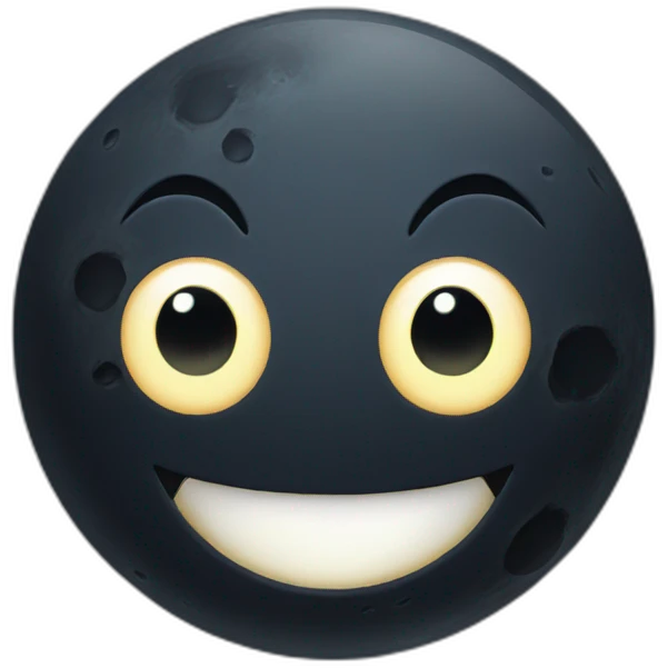 Dark Moon with smile emoji