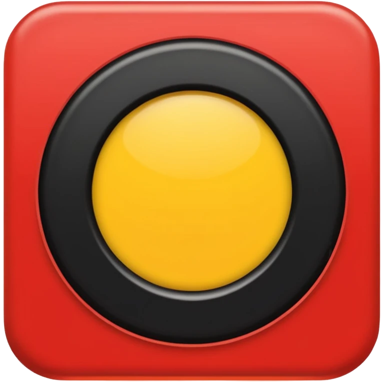 A black and red rectangle with a medium sized yellow circle in the middle emoji