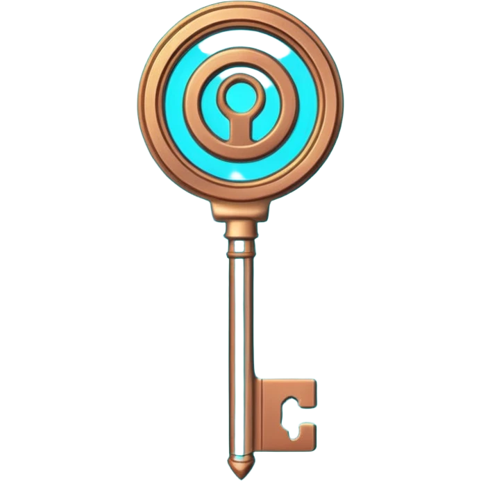 cyber neon bronze key emoji