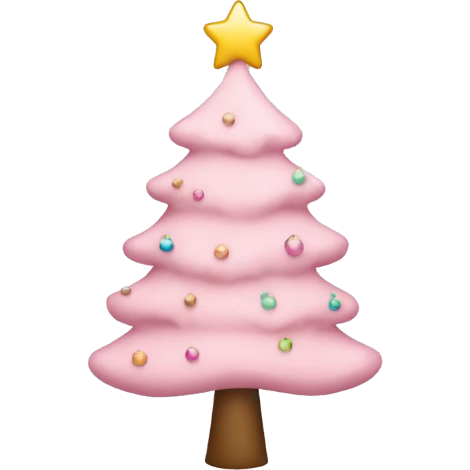 Light pink decorated Christmas trees  emoji