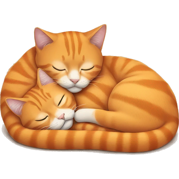 Two orange cats sleeping next to each other emoji