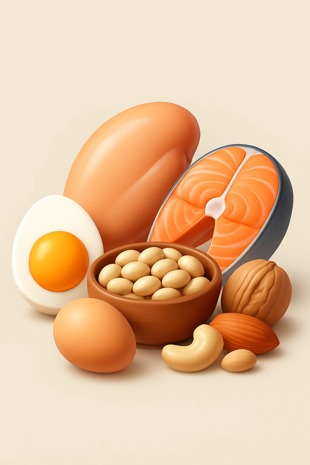 Proteine alimentari su sfondo isolato fammi un icona in 3d emoji
