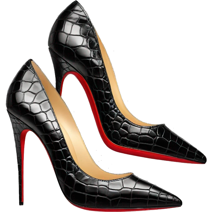 louboutin black crocodile 10 cm stiletto emoji