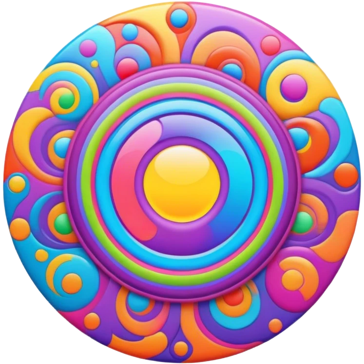 Psychedelic colored circle Border emoji