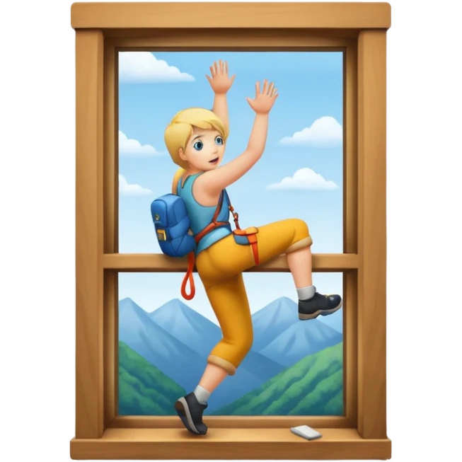 Climbing through the window  emoji