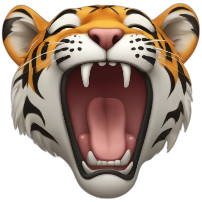 tiger in a mouse's mouth emoji