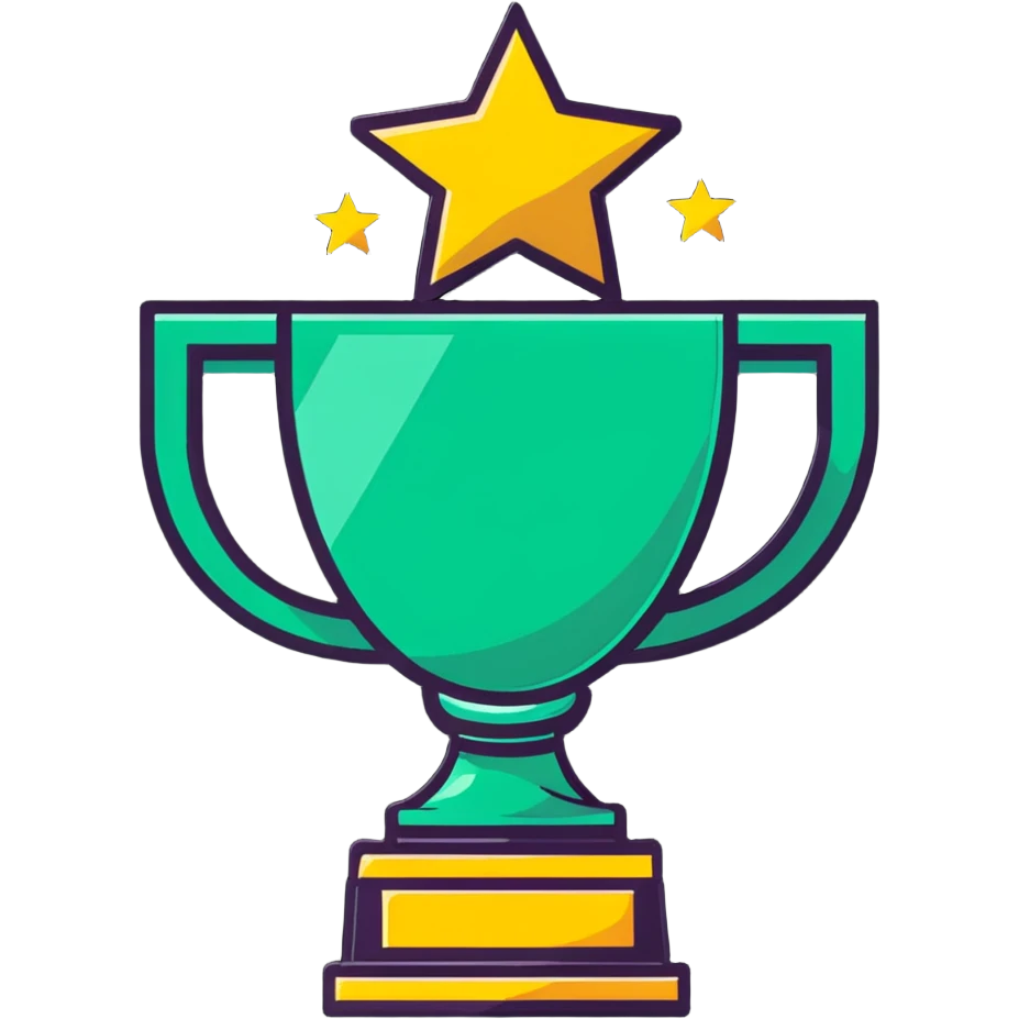 achievement trophy celebration with stars and ribbons emoji