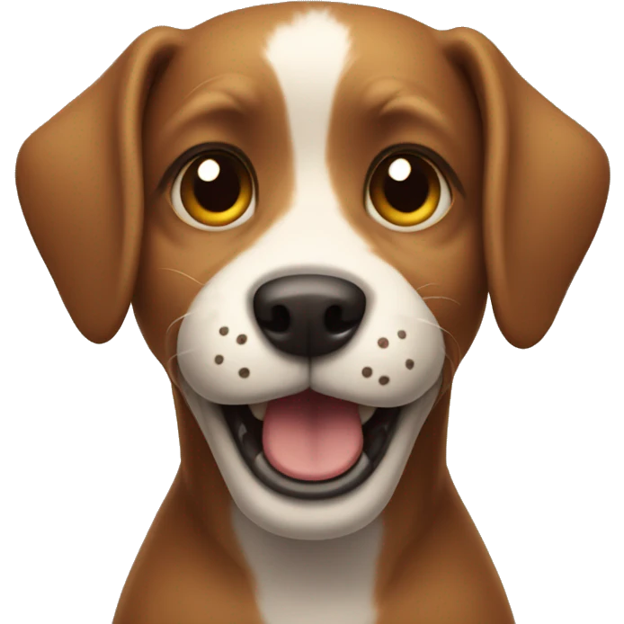 A dog with a creepy smile emoji