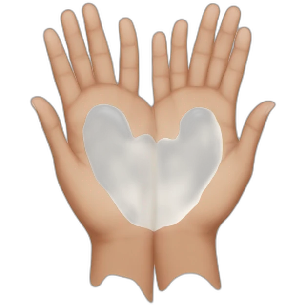 Vitiligo heart hands emoji