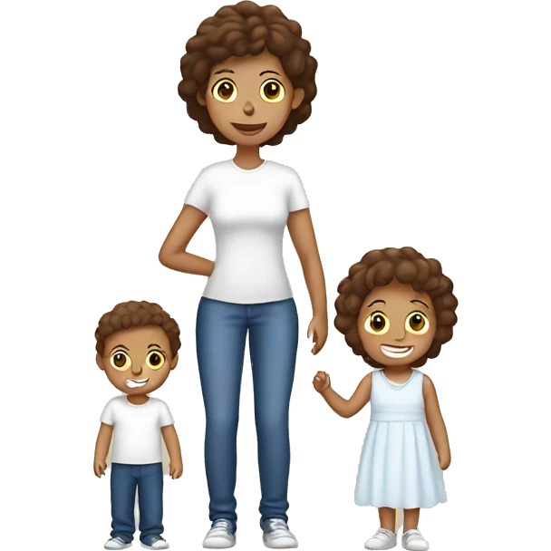 Family of 3 - white mum - brown mum - baby boy emoji