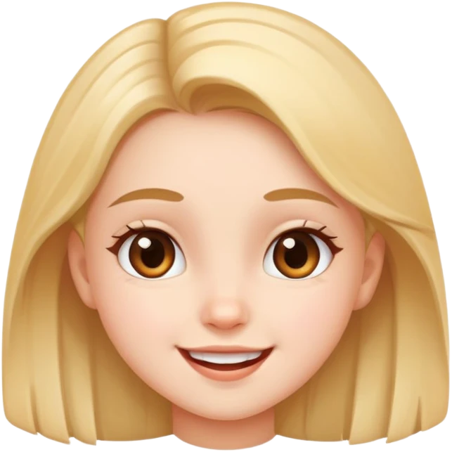 Young girl with cute face and happy expression emoji
