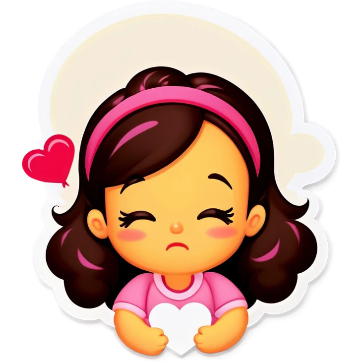 sleepy faced girl, Twinkie  text bubble saying happy Valentine’s Day daddy ￼ emoji