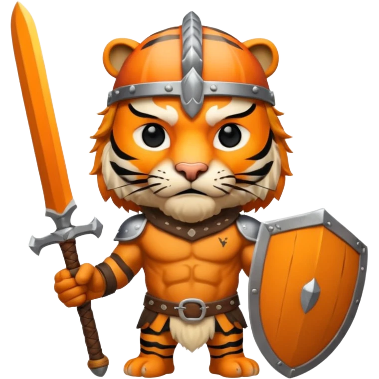 tiger with viking helmet and sword emoji