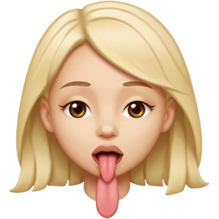girl naked with eye close and tongue charm emoji
