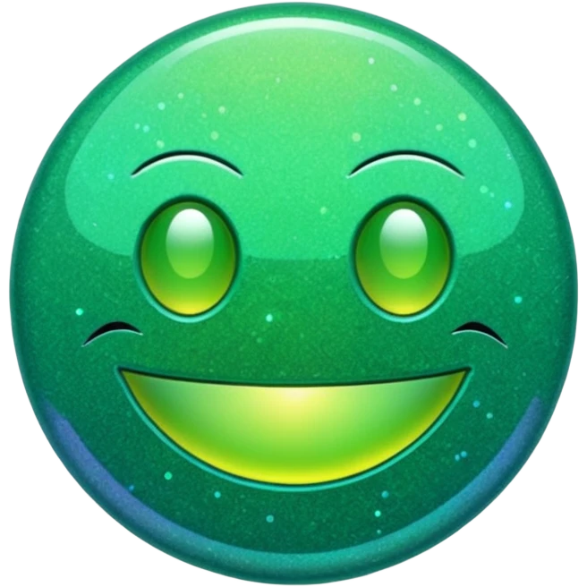 Glitter Green Pacman emoji