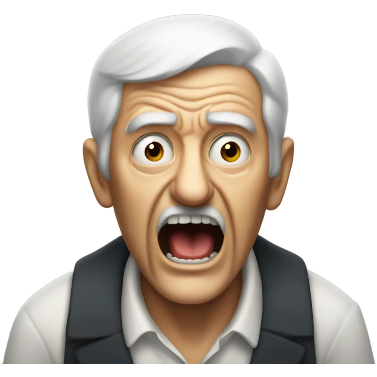 Creepy old man screaming at toucan emoji