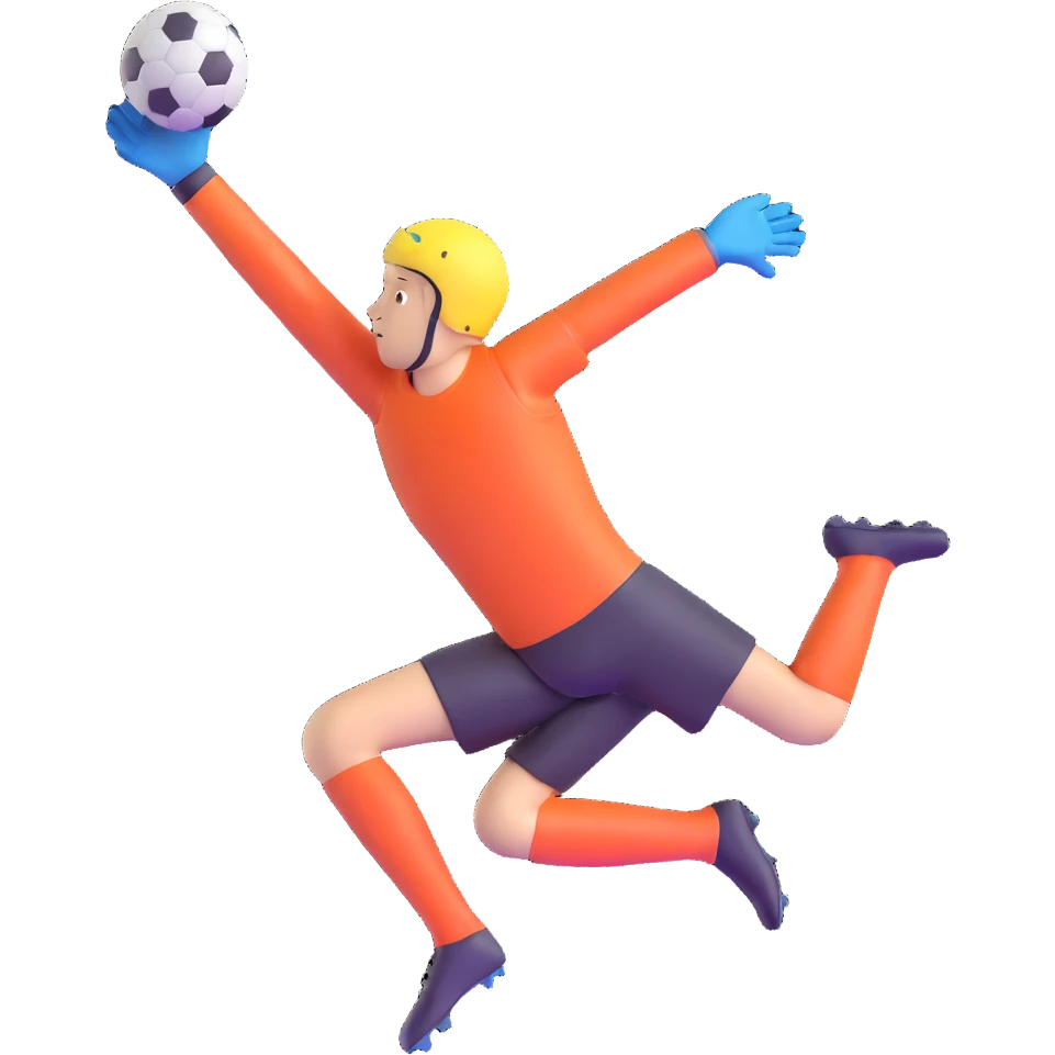 goalkeeper diving to catch soccer ball emoji