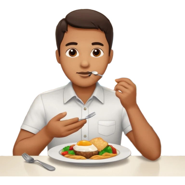 1 man eating at restaurant emoji