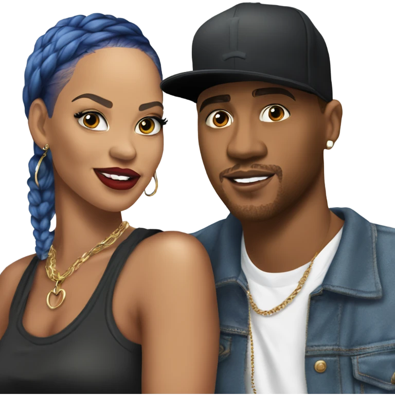 Hyper Realistic C Breezy and Rhianna romantic photo  emoji