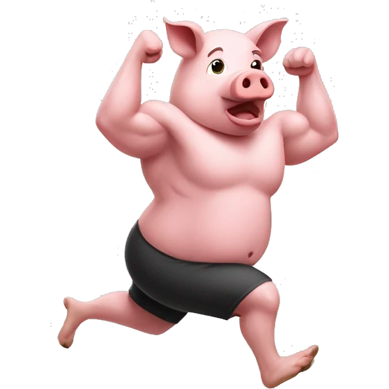 Pig working out emoji
