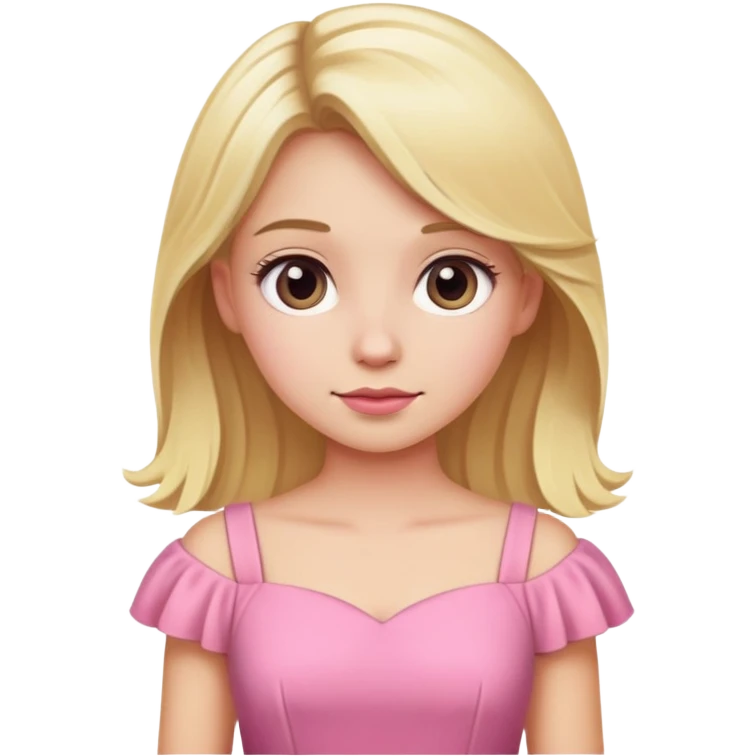 a blonde girl with a pink dress emoji