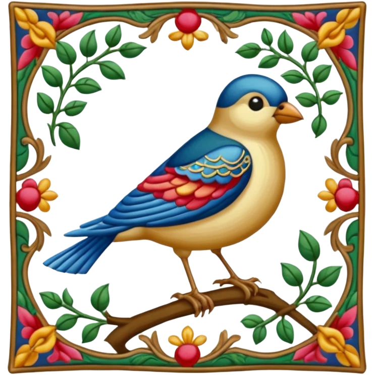 a bird like on medieval tapestries emoji