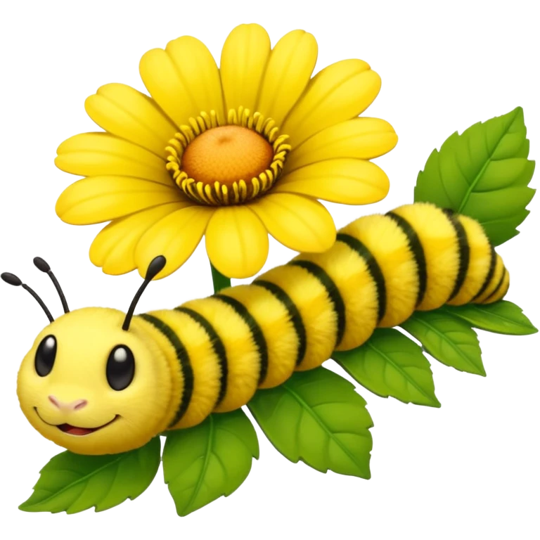 
caterpillar on flower emoji
