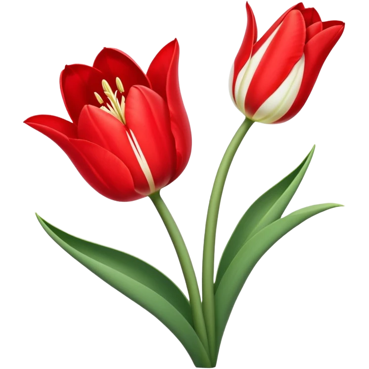 tulip flower entwined with an amaryllis flower emoji