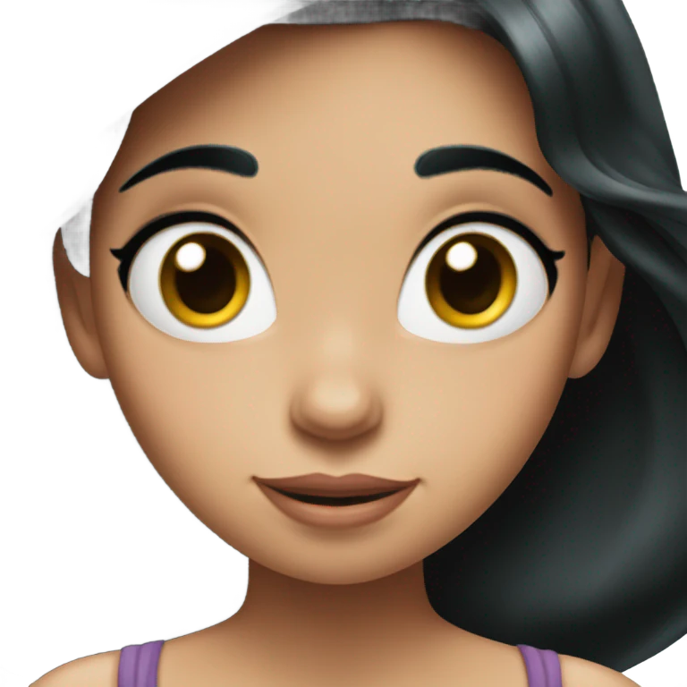 Ariel Disney with just upper body black hair emoji