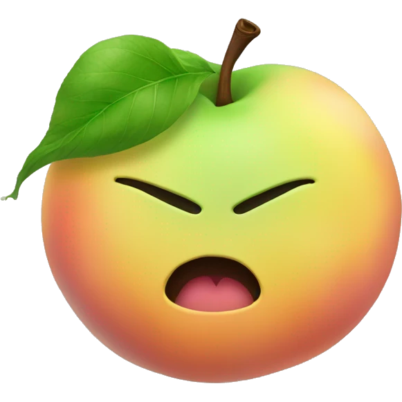 Yellow green stinky cloud no face coming out of a peach emoji