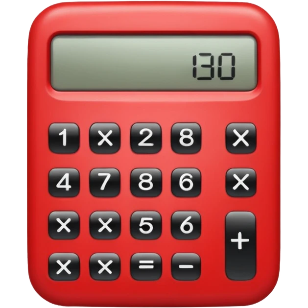 а теперь калькулятор красного цвета emoji