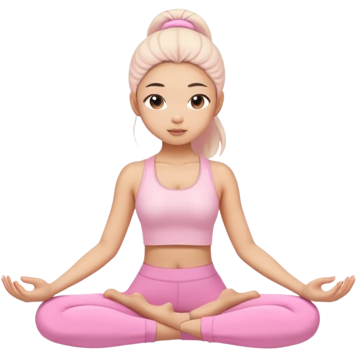 asian yoga girl light pink clothes  emoji