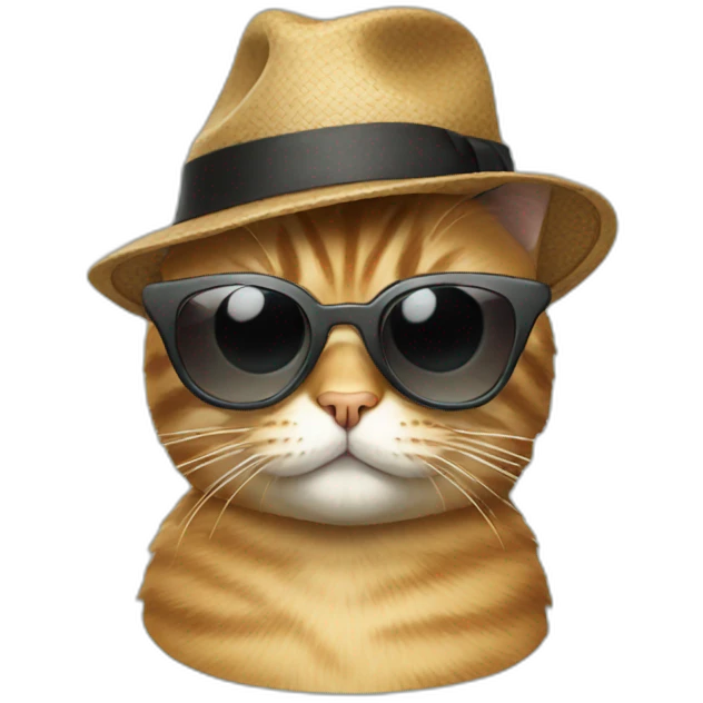 Cat with sunglasses and hat emoji