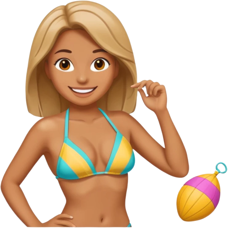 A woman in bikini emoji