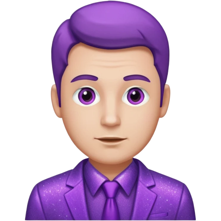 man office supervisor wearing glitter purple glittery clothes emoji