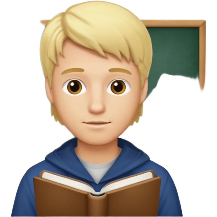 блондин man студент учится в Америке emoji