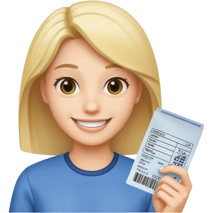 agora um cliente segurando um cupom fiscal emoji