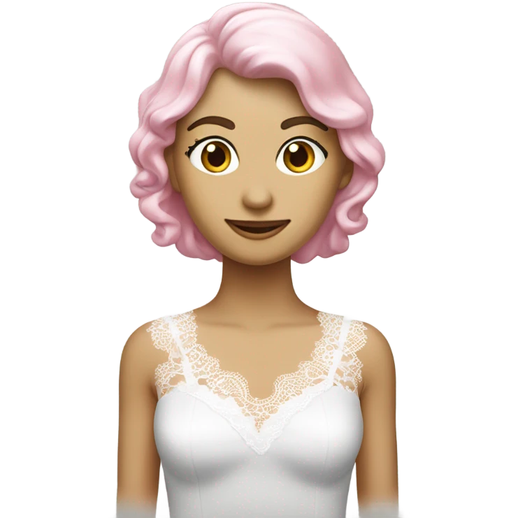Un vestito rosa con del pizzo bianco sulle bianche emoji